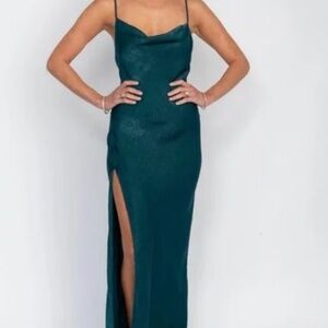 Resa River Slip Dress in Emerald